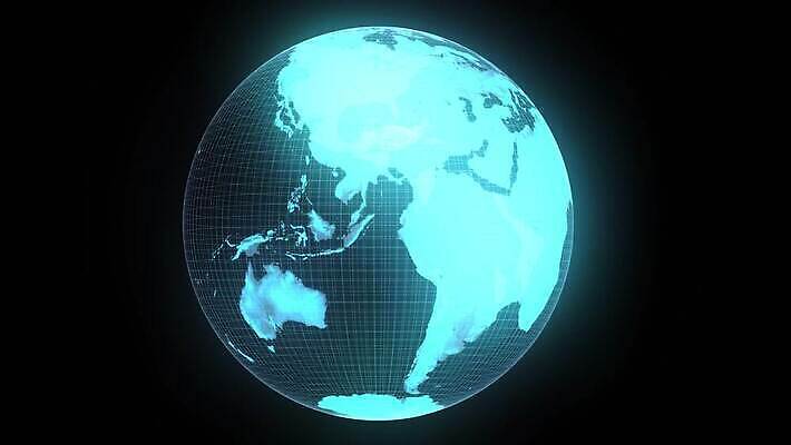지구 여행 지도 표면 사람없음 세계 글로벌 지구본 우주 행성 인공위성 탐험 고리 땅 대륙 네온 궤도 여의주 지도책 지리 홀로그램 4K MOV 해외동영상 클립영상 통신 책 동영상 파일형식