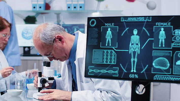 직업 여자 남자 산업 과학 건강 현미경 실험 사람 사람없음 스터디 컴퓨터 약 스크린 장비 의사 코트 업무 작업 그룹 센터 실험실 연구원 과학자 분석 시설 생물학 튜브 공학 발견 조제 개발 돌봄 백신 유전 화학자 4K MOV 해외동영상 클립영상 교육 컨셉 의학 모션 실험기구 전자제품 학습 외투 의료진 만들기 동영상 학자 파일형식