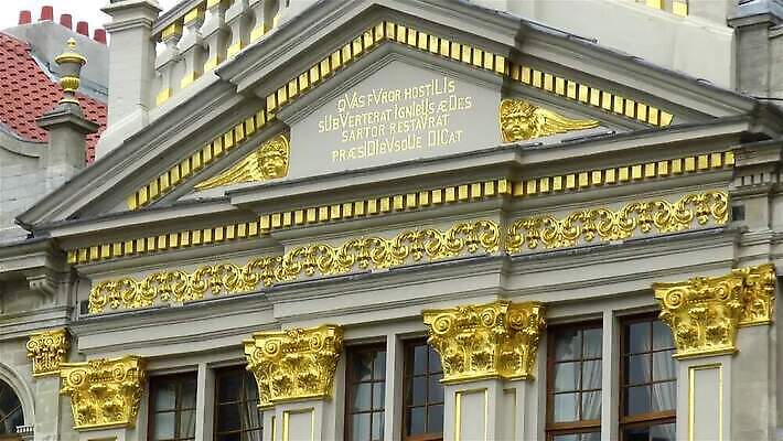 전통 조각 여행 건축양식 사람없음 장식 조각상 탐험 중세 역사 황금 심볼 묘사 벨기에 고딕 브뤼셀 MP4 해외동영상 클립영상 건축 조형물 동영상 서유럽 파일형식