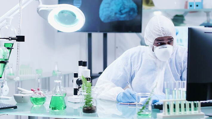 식물 직업 1 교육 산업 과학 잎 자연 노동자 현미경 실험 작업복 가면 사람 초록색 장비 시험 성장 흰색 작업 실험실 보호 생명공학 연구원 과학자 확인 대학교 생물학 공학 내추럴 묘목 유전 유전자변형 4K MOV 해외동영상 클립영상 나무 옷 컬러 컨셉 의학 학교 실험기구 생태계 동영상 학자 파일형식