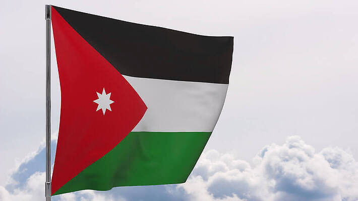 구름 배너 물결 백그라운드 하늘 바람 사람없음 파란색 흰색 깃발 깃대 봉 애국심 요르단 전국 4K MOV 해외동영상 클립영상 자연요소 컬러 중동 날씨 동영상 파일형식