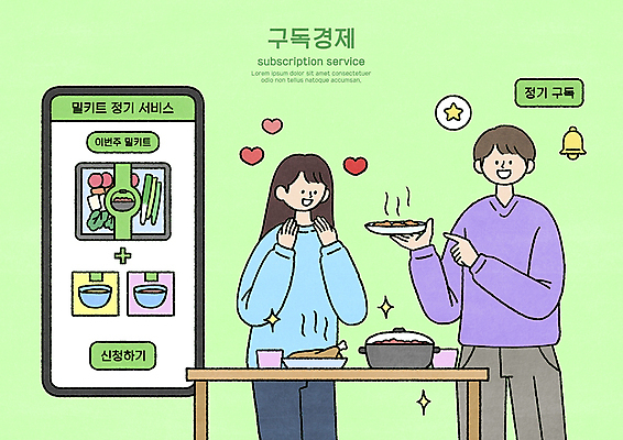 PSD 응시 여자 남자 일러스트 요리 들기 상반신 성인 두명 연두색 스마트폰 하트 가리킴 서비스 편리함 구독 성인만 밀키트 구독경제 정기배송 국내일러스트 모양 시선 컨셉 식재료 모션 사람 손짓 초록색 경제 핸드폰 스마트기기 배송 파일형식