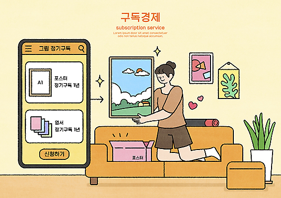 전신 PSD 여자 포스터 액자 일러스트 한명 들기 성인 스마트폰 상자 소파 노란색 무릎꿇기 배송 서비스 그림 작품 엽서 편리함 구독 성인여자한명만 구독경제 정기배송 국내일러스트 1 컬러 컨셉 의자 모션 미술 사람 경제 핸드폰 스마트기기 편지 여자한명만 성인여자만 파일형식
