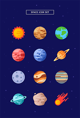 아이콘 지구 사람없음 태양 우주 행성 달 유성 토성 목성 금성 명왕성 수성 해왕성 화성 2D아이콘 AI파일 자연요소 파일형식 벡터