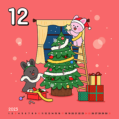 분홍색 크리스마스장식 크리스마스 겨울 일러스트 사다리 산타모자 새해 들기 사람없음 선물상자 크리스마스트리 달력 눈 토끼 머리띠 12월 토끼캐릭터 꾸미기 2023년 흑토끼 계묘년 국내일러스트 AI파일 자연요소 모자_잡화 계절 기념일 컬러 동물캐릭터 장신구 포유류 모션 날씨 선물 반려동물 상자 도구 날짜 연도 파일형식 벡터