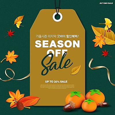 PSD 편집이미지 리본 단풍 낙엽 감 이벤트 사람없음 초록색 쇼핑 갈색 꼬리표 라벨 세일 가을 도토리 시즌오프 혜택 프로모션 이미지편집 계절 컬러 잎 과일 프레임 견과류 파일형식