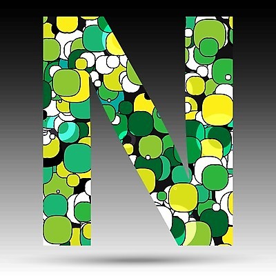 EPS 해외이미지 알파벳 일러스트 텍스트 대문자 사람없음 그래픽 초록색 물방울무늬 N 해외202004 해외일러스트 영어 컬러 무늬 파일형식 벡터