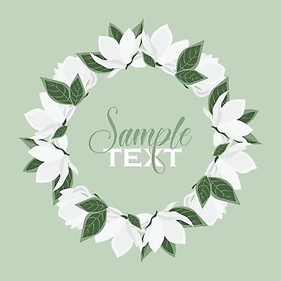 EPS 해외이미지 꽃 일러스트 프레임 사람없음 봄 낭만 나뭇가지 목련 꽃프레임 프레임일러스트 해외202004 해외일러스트 나무 식물 계절 컨셉 파일형식 벡터