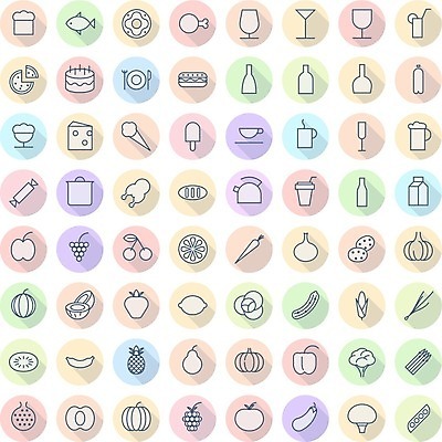 EPS 해외이미지 클립아트 디자인 음료 선 음식 채소 과일 일러스트 유리 버튼 사탕 육류 어류 그래픽 와인 식사 웹 사과 심볼 사인 UI 얇은 엘리먼트 인터페이스 페스츄리 해외202004 해외일러스트 빵 인터넷 식재료 재질 디저트 주류 수중동물 파일형식 벡터