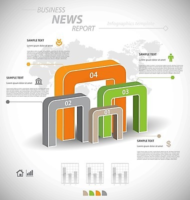 EPS 해외이미지 템플릿 디자인 백그라운드 일러스트 비즈니스 통신 통계 사람없음 그래픽 컬러풀 자료 인포그래픽 정보 네트워크 분석 보고서 레이아웃 문서 단계 엘리먼트 인터페이스 인터랙티브 해외202004 해외일러스트 컬러 컨셉 파일형식 벡터
