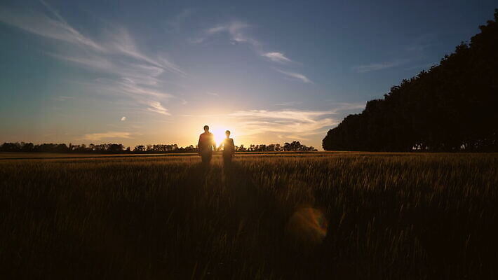 구름 커플 실루엣 여행 결혼 밭 관계 자연 하늘 바람 관리 사랑 사람 풍경 초원 두명 여름 빛 햇빛 태양 걷기 일출 손잡기 황혼 일몰 봄 시골 잡기 황금 저녁 땅 밀 내추럴 4K MOV 해외동영상 클립영상 자연요소 계절 감정 농업 모션 날씨 곡류 촬영기법 이벤트 노을 야간 생태계 동영상 파일형식