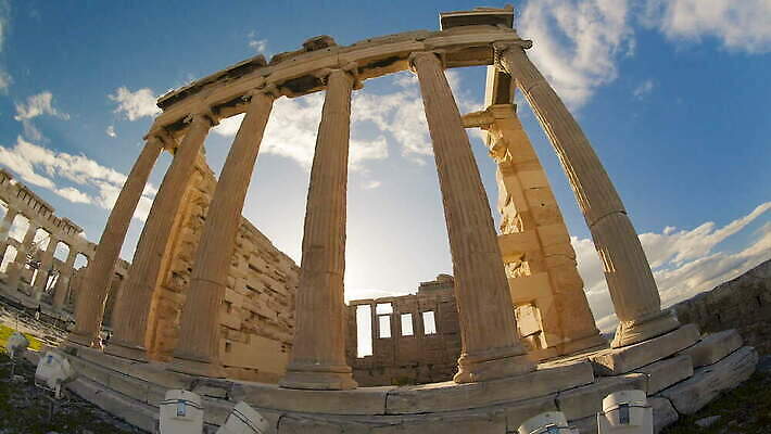 문화 여행 미술 사람없음 조각상 도시 사찰 그리스 폐허 박물관 대리석 아테네 그리스인 파르테논신전 고고학 아크로폴리스 4K MOV 해외동영상 클립영상 서양인 교육 유럽 재료 종교건축 문화예술 신전 조형물 동영상 파일형식