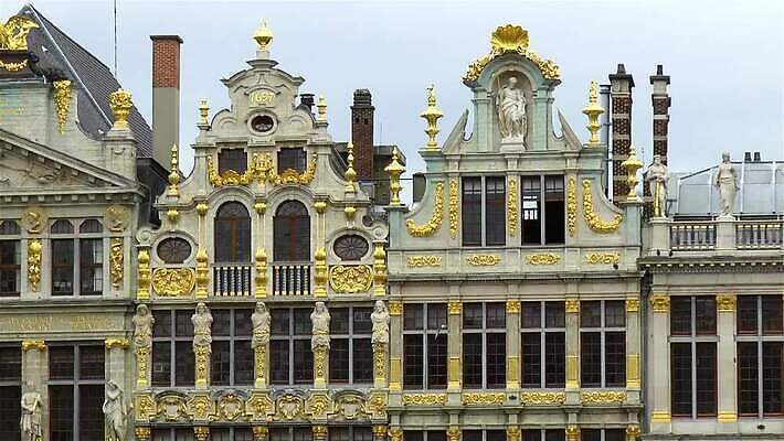 전통 조각 여행 건축양식 사람없음 장식 조각상 탐험 중세 역사 황금 심볼 묘사 벨기에 고딕 브뤼셀 MP4 해외동영상 클립영상 건축 조형물 동영상 서유럽 파일형식