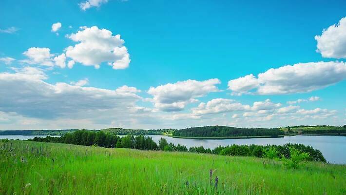 나무 식물 구름 계절 공원 호수 여행 밭 농업 자연 하늘 풍경 초원 사람없음 야외 초록색 물 여름 파란색 강 햇빛 농장 반사 환경 맑음 봄 시골 시간 숲 땅 장면 내추럴 수평선 4K 타임랩스 MP4 해외동영상 클립영상 자연요소 공공시설 산업 컬러 날씨 촬영기법 태양 생태계 동영상 파일형식