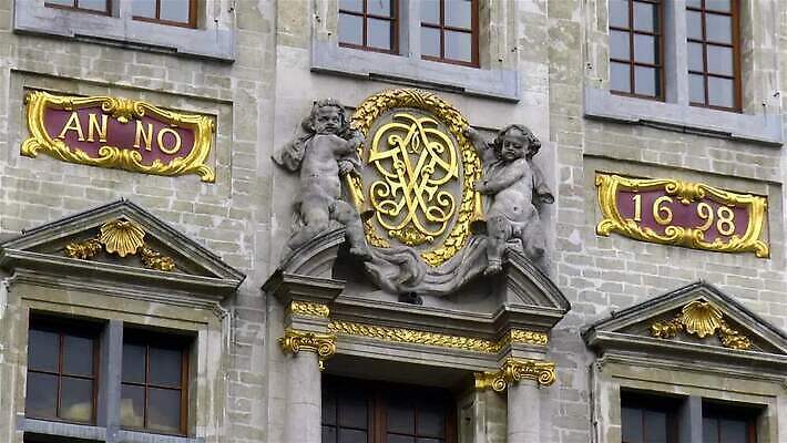 전통 조각 여행 건축양식 사람없음 장식 조각상 탐험 중세 역사 황금 심볼 묘사 벨기에 고딕 브뤼셀 MP4 해외동영상 클립영상 건축 조형물 동영상 서유럽 파일형식