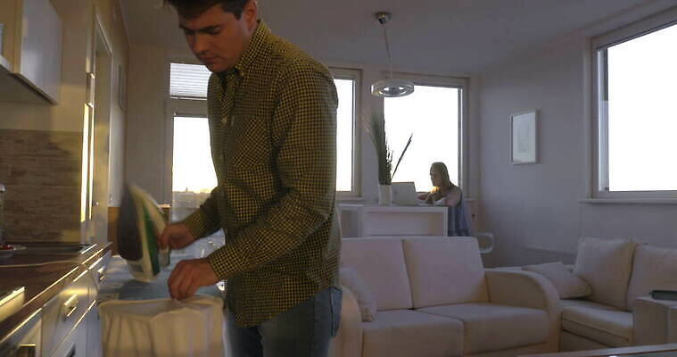 백인 옷 여자 남자 티셔츠 가사 2 창문 가정 아파트 주택 실내 사람 앉기 성인 사람없음 내부 노트북 컴퓨터 공책 기계 블록 흰색 직물 업무 매끈함 저녁 수증기 철 바쁨 언론 다리미질 비용 4K MOV 해외동영상 클립영상 서양인 컬러 셔츠 모션 문구용품 건물 경제 전자제품 작업 감각 야간 동영상 파일형식