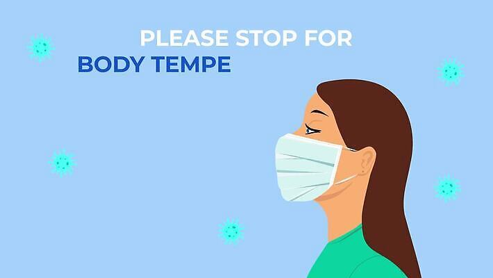 손 배너 얼굴 선 신체 가면 마스크 사람없음 머리 장비 잡기 뜨거움 열 호흡기관 플랫 바이러스 보호 질병 온도계 체온계 측정 사인 예방 감염 온도 애니메이션 일반 그만 스캔 이마 인플루엔자 적외선 전염병 증상 코로나바이러스 4K MP4 해외동영상 클립영상 컨셉 의학 모션 신체부위 장기_의학 동영상 파일형식