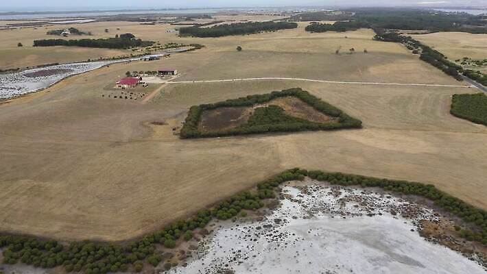 나무 식물 산업 도로 호수 여행 잎 패턴 농업 자연 날씨 건조 안테나 풍경 사람없음 야외 초록색 여름 파란색 농장 갈색 환경 흰색 호주 숲 댐 가뭄 동영상 드론 밭일 4K MP4 해외동영상 클립영상 계절 공공시설 길 컬러 무늬 통신 교통시설 오세아니아 생태계 파일형식