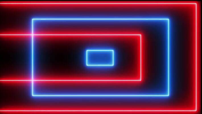 미래 사람없음 네온 애니메이션 직사각형 만화경 블러효과 4K MOV 해외동영상 클립영상 도형 컨셉 장난감 동영상 블러 파일형식 효과