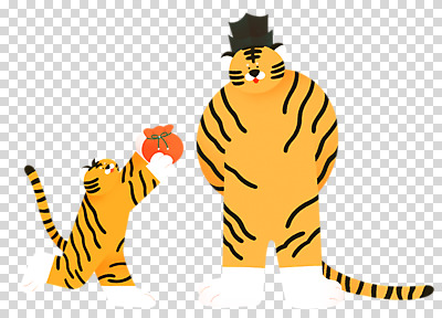 편집 편집이미지 모자 새끼 두마리 복주머니 들기 누끼 사람없음 귀여움 호랑이 주기 뒷짐 PNG 편집소스 동물 잡화 컨셉 2 포유류 모션 전통소품 파일형식