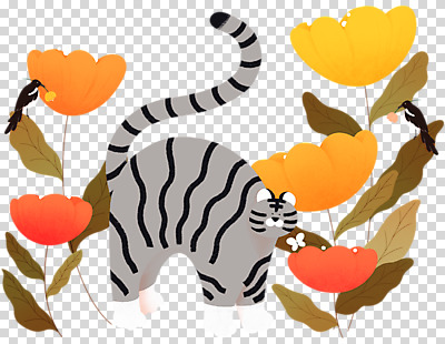 편집 편집이미지 꽃 나비 세마리 누끼 사람없음 귀여움 호랑이 까치 PNG 편집소스 흑호 식물 곤충 컨셉 포유류 조류 3 파일형식