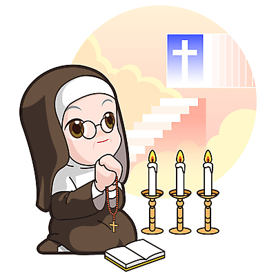 전신 여자 십자가 일러스트 초 하늘 한명 들기 앉기 성인 계단 손잡기 성경 올려보기 기도 무릎꿇기 깍지 종교캐릭터 촛대 묵주 성인여자한명만 안경낌 월간캐릭터 일러캐릭터 AI파일 캐릭터 1 종교 안경 종교용품 모션 사람 손짓 여자한명만 성인여자만 파일형식 벡터
