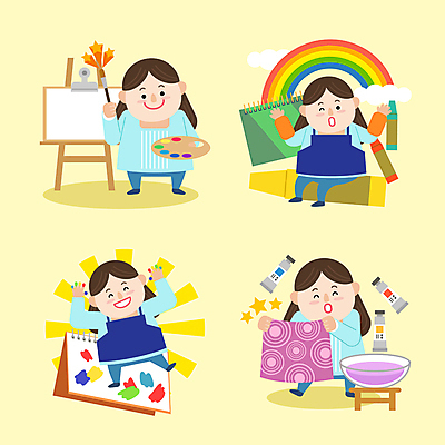 전신 여자 별 무지개 일러스트 수업 미술 들기 앉기 여러명 성인 손들기 교사 앞치마 물감 직물 붓 팔레트 스케치북 이젤 크레파스 대야 미술교육 염색 물감놀이 미술선생님 팔토시 성인여자만 월간캐릭터 일러캐릭터 AI파일 자연요소 직업 캐릭터 교육 다수 모션 놀이 문화예술 학용품 사람 미술도구 색칠 토시 여자만 성인만 파일형식 벡터