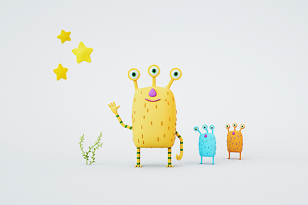 PSD 편집 편집이미지 캐릭터 디자인 별 잎 3D캐릭터 사람없음 3D소스 3D 손들기 디지털합성 손인사 몬스터 편집소스 편집3D 자연요소 식물 모션 인사 파일형식