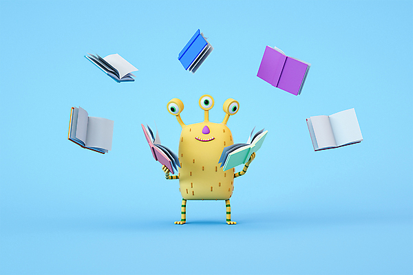 PSD 편집 편집이미지 캐릭터 디자인 응시 교육 3D캐릭터 들기 사람없음 책 3D소스 3D 디지털합성 몬스터 에듀 에듀케이션 편집소스 편집3D 시선 모션 파일형식