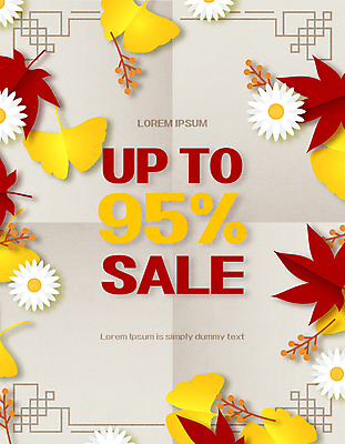 꽃 백그라운드 단풍 일러스트 프레임 사람없음 세일 가을 페이퍼아트 테두리 은행잎 베이지색 프레임일러스트 카피스페이스 국내일러스트 AI파일 식물 계절 컬러 잎 공백 파일형식 벡터