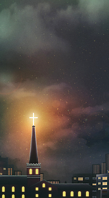 PSD 기독교 백그라운드 십자가 일러스트 밤하늘 하늘 사람없음 건물 빛 교회 믿음 검은색 희망 도시 야간 국내일러스트 자연요소 건축물 감정 종교 컬러 종교건축 파일형식