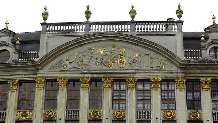 전통 조각 여행 건축양식 사람없음 장식 조각상 탐험 기둥 중세 역사 황금 심볼 묘사 벨기에 고딕 브뤼셀 MP4 해외동영상 클립영상 건축 조형물 동영상 서유럽 파일형식