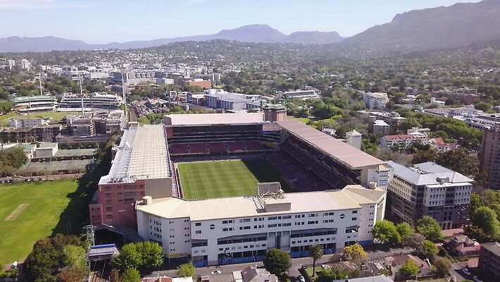 스포츠 사람없음 초록색 럭비 경기장 도시 남아프리카 랜드마크 케이프타운 4K MOV 해외동영상 클립영상 컬러 스포츠시설 아프리카 구기 동영상 남아프리카공화국 파일형식