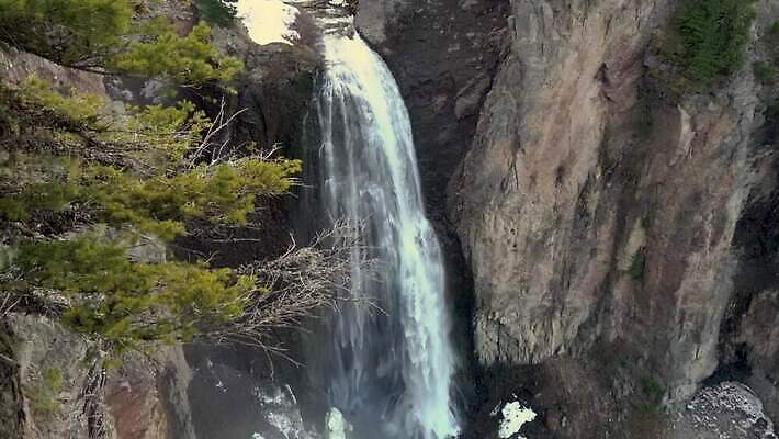 나무 자연 산 사람없음 야외 물 강 골짜기 폭포 흐름 신선 개울 숲 삼림지대 워싱턴 전국 지질학 로키산맥 4K MP4 해외동영상 클립영상 자연요소 식물 교육 컨셉 미국 생태계 동영상 파일형식