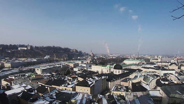외관 유럽 컬러 겨울 건축양식 자연 하늘 지붕 날씨 새로움 파노라마 풍경 사람없음 야외 건물 파란색 도시풍경 맑음 냉동 얼음 추위 도시 오스트리아 그림 서리 타운 스카이라인 랜드마크 잘츠부르크 4K 타임랩스 MOV 해외동영상 클립영상 자연요소 건축물 계절 건축 나라 컨셉 촬영기법 생태계 동영상 파일형식