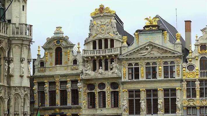 전통 조각 여행 건축양식 사람없음 장식 조각상 탐험 중세 역사 황금 심볼 묘사 벨기에 고딕 브뤼셀 MP4 해외동영상 클립영상 건축 조형물 동영상 서유럽 파일형식