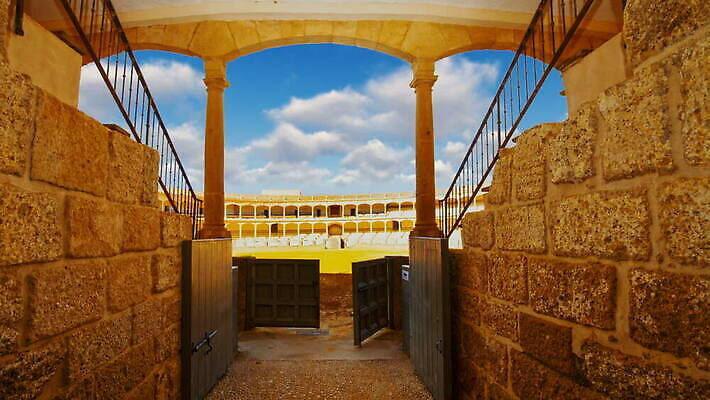 전통 유럽 문화 모래 스포츠 여행 백그라운드 사람없음 노란색 경쟁 경기장 반지 원형 역사 스페인 황소 싸움 광장 방문 원형경기장 랜드마크 스페인어 안달루시아 진짜 투우장 비어있는 MOV 해외동영상 클립영상 도형 나라 컬러 컨셉 장신구 스포츠시설 모션 소 동영상 투우 파일형식