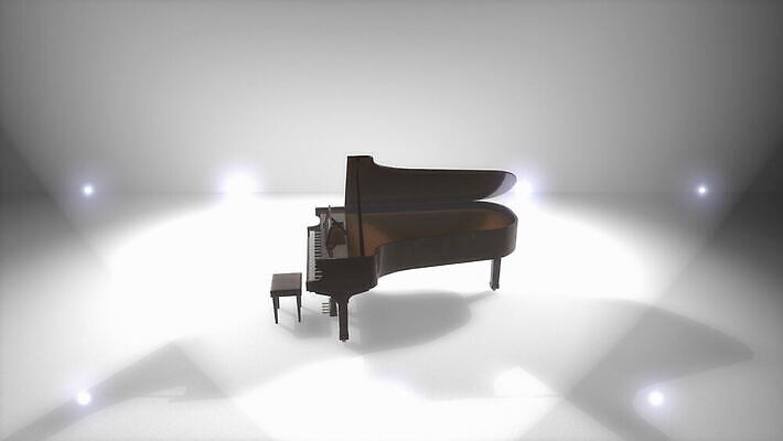음악 놀이 바닥 사람없음 빛 컴퓨터 3D 콘서트 공연 무대 기구 피아노 클래식 극장 예술가 쇼 스포트라이트 애니메이션 뮤지컬 지휘대 생존 4K HD MOV 해외동영상 클립영상 컨셉 문화예술 이벤트 전자제품 건반악기 디지털합성 동영상 파일형식