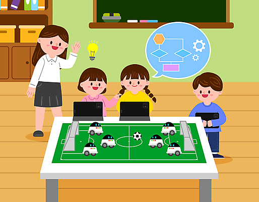 전신 여학생 여자 어린이교육 남자 어린이 남학생 일러스트 교실 수업 서기 들기 소녀 소년 여러명 상반신 성인 태블릿 손들기 교사 축구 축구장 로봇 축구경기 프로그래밍 코딩 에듀테크 AI_인공지능 국내일러스트 AI파일 직업 학생 교육 다수 스포츠시설 학교 모션 정보기술 사람 경기 전자제품 스마트기기 구기 작업 개발 컴퓨터교육 파일형식 벡터