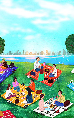 전신 PSD 커플 여자 남자 여유 일러스트 가족 하늘 휴식 들기 앉기 잔디 초원 여러명 성인 일상 생활 친구 강 소풍 휴일 즐거움 돗자리 한강 힐링 성인만 국내일러스트 식물 감정 다수 컨셉 관계 모션 서울 사람 라이프 야외활동 랜드마크 파일형식