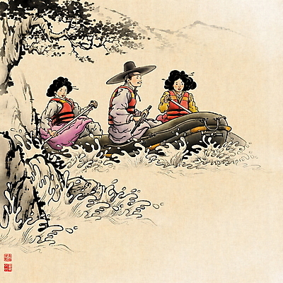 PSD 나무 여자 남자 일러스트 레저 들기 상반신 성인 세명 레포츠 수상스포츠 급류 승차 한복 급류타기 동양화 즐거움 튀는물 번짐 노젓기 구명조끼 낙관 민속화 스릴 풍속화 성인만 국내일러스트 식물 한국전통 감정 스포츠 모션 미술 사람 전통의상 그림 액체표현 구조용품 스플래쉬 파일형식 효과