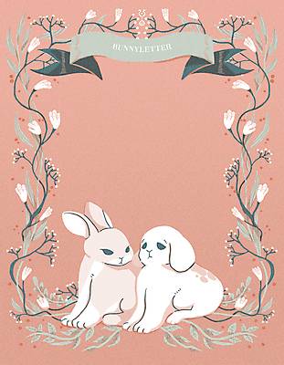 PSD 꽃 리본 잎 두마리 일러스트 나뭇잎 프레임 앉기 사람없음 토끼 빈티지 분위기 감성 다홍색 잎줄기 프레임일러스트 카피스페이스 국내일러스트 식물 줄기 컬러 컨셉 2 포유류 모션 반려동물 공백 파일형식