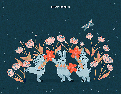 PSD 꽃 여러송이 일러스트 세마리 들기 사람없음 토끼 빈티지 분위기 남색 감성 매미 다리들기 한발서기 국내일러스트 식물 컬러 다수 곤충 컨셉 포유류 모션 3 서기 반려동물 파일형식