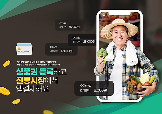 PSD 편집이미지 노년 남자 채소 오이 감자 한명 미소 웃음 들기 상반신 타이포그라피 초록색 스마트폰 동전 검은색 한국인 신용카드 농부 브로콜리 배추 상품권 밀짚모자 고구마 결제 70대 충전 전통시장 핀테크 노인남자한명만 스마트페이 지역경제 이미지편집 직업 문자 모자_잡화 1 전통 컬러 돈 모션 모바일 뿌리채소 표정 사람 동양인 성인 금융 경제 핸드폰 스마트기기 시장 스마트 남자한명만 노인남자만 파일형식