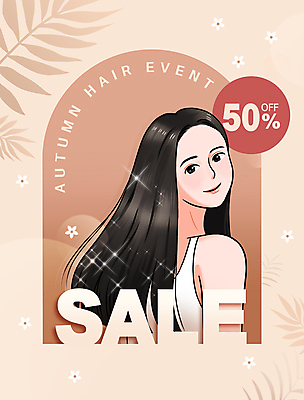 PSD 긴머리 여자 일러스트 한명 상반신 성인 뷰티 세일 뒤돌아보기 미용실 만화 코믹 머리손질 헤어관리 카툰스타일 베이지색 성인여자한명만 국내일러스트 1 헤어스타일 컬러 모션 사람 뷰티샵 여자한명만 성인여자만 파일형식