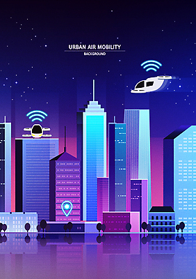 교통수단 일러스트 항공교통 밤하늘 미래 빌딩 사람없음 건물 보라색 비행 도시 야간 스마트 하이테크 위치 미래도시 드론 드론택시 미래산업 국내일러스트 AI파일 자연요소 건축물 산업 컬러 교통 컨셉 하늘 기술 택시 파일형식 벡터