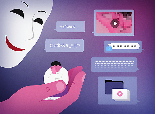 손 남자 말풍선 일러스트 청소년 가면 한명 들기 신체부위 범죄인 눈물 예방 파일 모자이크 온라인 성범죄 성희롱 채팅 얼굴없음 십대남자한명만 수치심 디지털성범죄 국내일러스트 AI파일 1 감정 모션 사람 범죄 남자한명만 십대남자만 파일형식 벡터