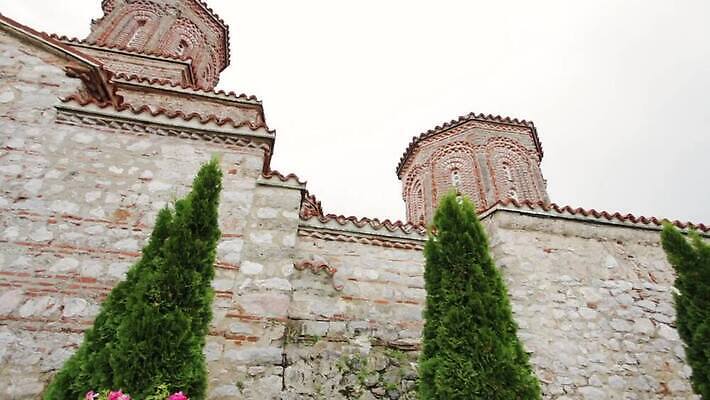 전통 유럽 종교 호수 여행 건축양식 날씨 벽돌 사람없음 야외 건물 교회 역사 성자 신성 수도원 랜드마크 마케도니아 발칸반도 옛날 MOV 해외동영상 클립영상 건축물 건축 나라 종교건축 동영상 파일형식 남유럽