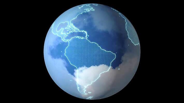 지구 선 백그라운드 컨셉 지도 비즈니스 통신 공 모션 하늘 날씨 사람없음 그래픽 금융 경제 파란색 컴퓨터 세계 글로벌 지구본 3D 우주 디지털 스크린 행성 정보 네트워크 뉴스 연결 회전 방송 애니메이션 경도 소셜 여의주 위도 지리 4K MOV 해외동영상 클립영상 컬러 전자제품 디지털합성 동영상 파일형식