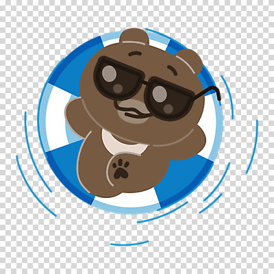 편집 편집이미지 한마리 미소 누끼 사람없음 여름휴가 바캉스 선글라스 눕기 곰캐릭터 튜브 PNG 편집소스 1 안경 동물캐릭터 곰 모션 휴가 표정 파일형식 여름_계절